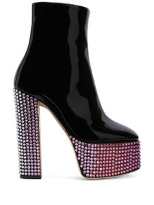 Giuseppe Zanotti bottes Morgana Strass 150 mm - Noir