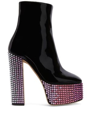 Giuseppe Zanotti bottes Morgana Strass 150 mm - Noir