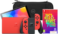 Nintendo Switch OLED Super Mario Editie + Just Dance 2024 + BlueBuilt Beschermhoes