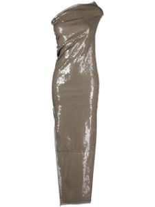 Rick Owens robe longue Athena à sequins - Marron