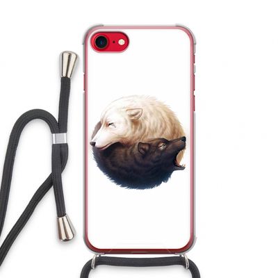 Yin Yang Wolves: iPhone SE 2020 Transparant Hoesje met koord