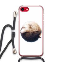 Yin Yang Wolves: iPhone SE 2020 Transparant Hoesje met koord