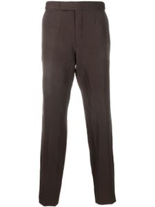 Zegna pantalon fuselé à taille mi-haute - Marron