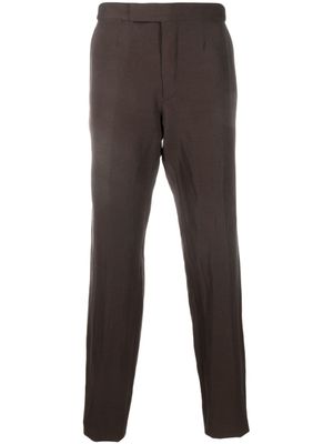 Zegna pantalon fuselé à taille mi-haute - Marron