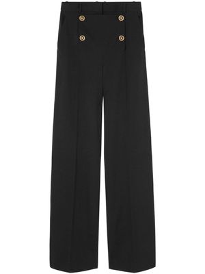 Versace pantalon ample à taille haute - Noir