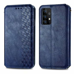 Samsung Galaxy A71 hoesje - Bookcase - Pasjeshouder - Portemonnee - Diamantpatroon - Kunstleer - Blauw