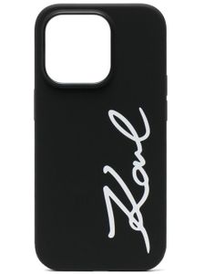 Karl Lagerfeld coque d'iPhone 14 Pro à logo imprimé - Noir