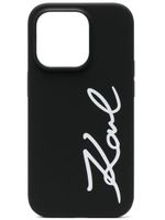 Karl Lagerfeld coque d'iPhone 14 Pro à logo imprimé - Noir - thumbnail