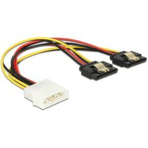 Delock 85237 Kabel Power Molex 4-pins male > 2 x SATA 15-pins bus metaal 20cm