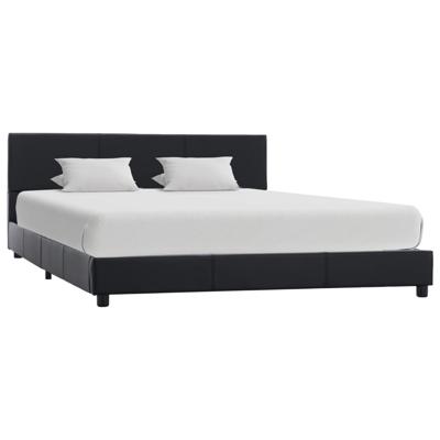 Bedframe kunstleer zwart 140x200 cm