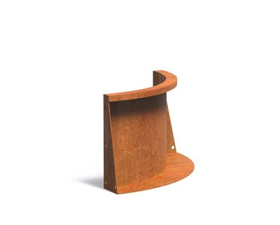Keerwand cortenstaal binnenbocht 50x50x40cm.