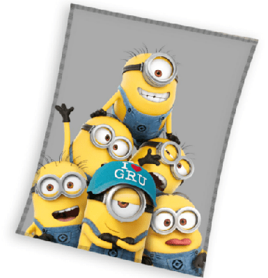 Minions fleece plaids grijs 150x200cm Minions fleece plaids grijs 150x200cm