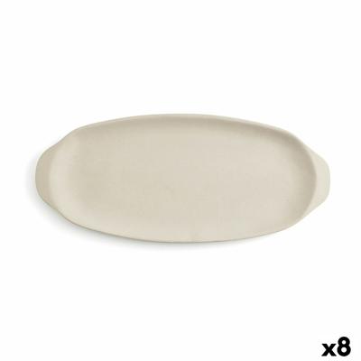 Snackdienblad Quid Mineral Gres Beige Keramisch 13 x 30,5 cm (8 Stuks)