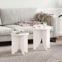 Salontafel 2 pcs Wit 41.5 x 41.5 x 44 cm Massief grenenhout