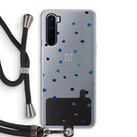 Blauwe stippen: OnePlus Nord Transparant Hoesje met koord