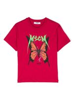 MSGM Kids t-shirt en coton à logo imprimé - Rose