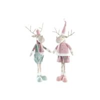 Kerstversiering DKD Home Decor Rendier Polyester (20 x 17 x 60 cm) (2 Stuks)