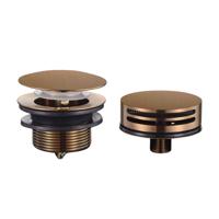 Badafvoer Wiesbaden Caral | Knop/Plug | Excl.Waste voor badplug overloop combinatie | Geborsteld brons koper PVD