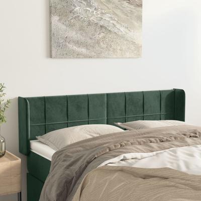 Hoofdbord met randen 147x16x78/88 cm fluweel donkergroen