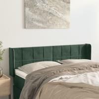 Hoofdbord met randen 147x16x78/88 cm fluweel donkergroen