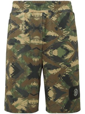 Plein Sport short élastiqué à patch logo - Vert
