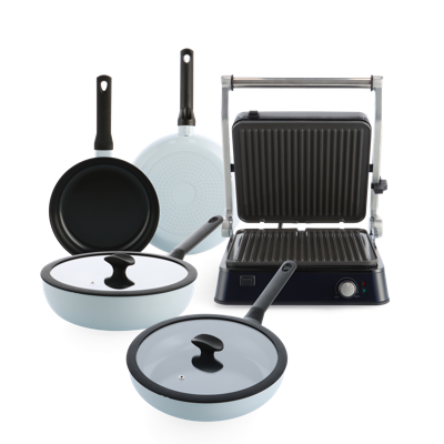 Enjoy Lichtblauw + Contact Grillset