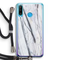 Gestreepte marmer: Huawei P30 Lite Transparant Hoesje met koord