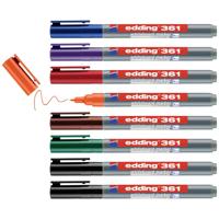 Edding 361 4-361-8-S2999 Whiteboardmarkerset Zwart, Rood, Blauw, Groen, Oranje, Bruin, Violet 8 stuk(s)