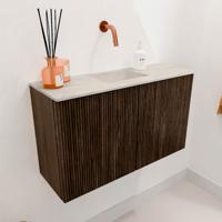 Toiletmeubel Mondiaz Joya Dlux | 70 cm | Meubelkleur Walnut | Faye wastafel Ostra Wasbak Midden | Zonder kraangat(en) Toiletmeubel Mondiaz Joya Dlux | 70 cm | Meubelkleur Walnut | Faye wastafel Ostra Wasbak Midden | Zonder kraangat(en)