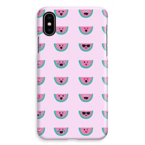 Smiley watermeloenprint: iPhone XS Max Volledig Geprint Hoesje