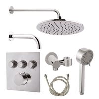 Wiesbaden Caral badset - 3 functies - handdouche 3 standen - hoofddouche 25cm - met garnituur - chroom SW10540 / SW10542 / SW62516 / SW647695 / SW717346 Wiesbaden Caral badset - 3 functies - handdouche 3 standen - hoofddouche 25cm - met garnituur - chroom SW10540 / SW10542 / SW62516 / SW647695 / SW717346