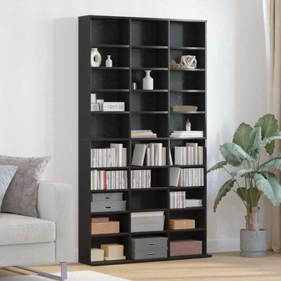 Cd-kast met plank Zwart eiken 101 x 23 x 177.5 cm Bewerkt hout