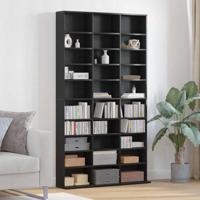 Cd-kast met plank Zwart eiken 101 x 23 x 177.5 cm Bewerkt hout