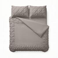 Sleeptime Border Pintuck Taupe/Grijs 240 x 200/220 cm