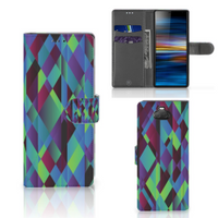 Sony Xperia 10 Book Case Abstract Green Blue - thumbnail