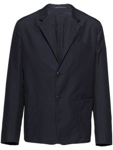 Prada blazer en coton à patch logo - Bleu