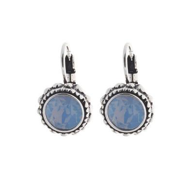 Biba Hang Oorbellen met Klaphaak en Swarovski Steentje Air Blue