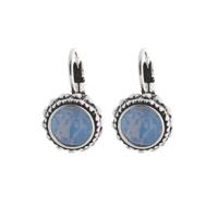 Biba Hang Oorbellen met Klaphaak en Swarovski Steentje Air Blue
