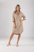 Nukus Kate Dress Melange Jurk 42 Dark Sand