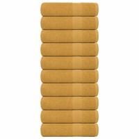 VidaXL Badhanddoeken frogn 10 st 100x150 cm 360 g/m² goud