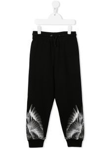 Marcelo Burlon County Of Milan Kids pantalon de jogging en coton imprimé à plumes - Noir