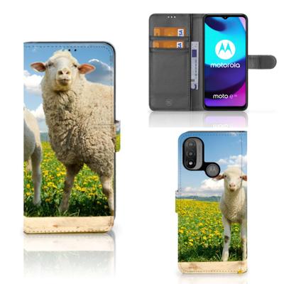 Motorola Moto E20 | E30 | E40 | Telefoonhoesje | Met pasjeshouder | Schaap en Lammetje