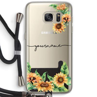 Zonnebloemen: Samsung Galaxy S7 Transparant Hoesje met koord