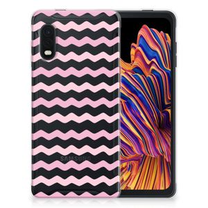 Samsung Xcover Pro TPU bumper Waves Roze