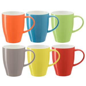 Koffie mokken/bekers Paris - 6x - porselein - multi kleuren - 350 ml - stijlvolle vorm