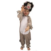 Grijze wolf kostuum voor kinderen 128  - - thumbnail