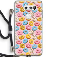 Pink donuts: LG V30 Transparant Hoesje met koord