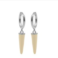 Karma Oorringen Hinged Hoops Emaille Long Cone Nude Zilver