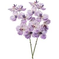 Kunstbloem Orchidee Vanda - 2x - 77 cm - paars/lila - losse tak - kunst zijdebloem