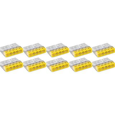 WAGO - Lasklem - 5 Polig - 0.5-2.5mm2 - Geel - 10 Stuks